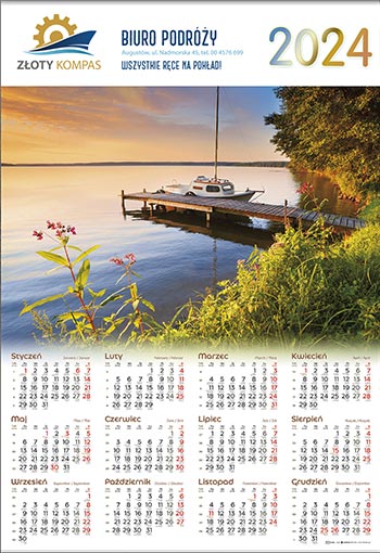 kalendarze plakatowy z nadrukiem