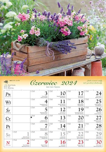 kalendarze rodzinne i tematyczne - wygląd kalendarza po rozłożeniu